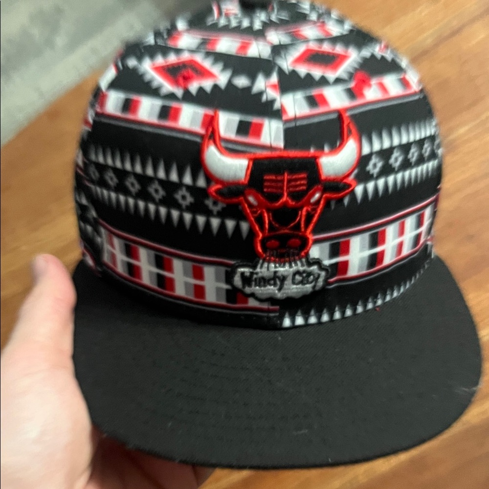 New Era Kids Bull Patterned Cap - Red, Black, and White